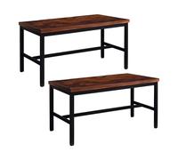 Relaxdays Banc 2 pièces, Salle à Manger, Banc Compact, H x L x P : 51x108x32 cm, métal, Style Industriel/Noir