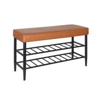 Relaxdays Banc à chaussures avec 2 étagères