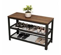 Relaxdays Banc à chaussures avec 2 étagères