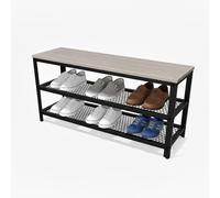 Relaxdays Banc à chaussures avec 2 étagères