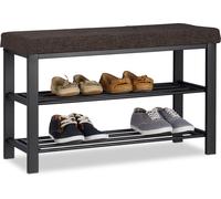 relaxdays Banc à chaussures avec coussin