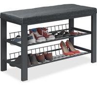 relaxdays Banc à chaussures avec coussin