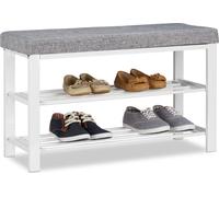 relaxdays Banc à chaussures avec coussin