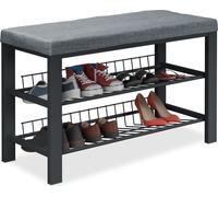 relaxdays Banc à chaussures avec coussin