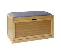 Relaxdays Banc à Chaussures spacieux, H x L x P : 49 x 80 x 30 cm, pour Le Couloir ou l'entrée, Nature et Gris