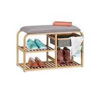 relaxdays Banc à chaussures en bambou avec assise