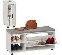 relaxdays Banc de chaussures avec assise & armoire Set