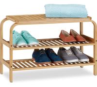 Banc chaussures Banquette de rangement 2 étagères 120 kg Banc à chaussures