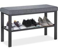 relaxdays Banc de chaussures en noir-gris