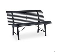 Relaxdays Banc de jardin en acier anthracite