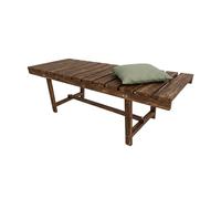 Relaxdays Banc de Jardin 2 Places sans Dossier, Sapin, HxLxP 35 x 110 x 38 cm, terrasse & Balcon, flammé