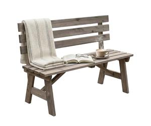 Relaxdays Banc de Jardin, 2 Places, terrasse/Balcon, Dossier, Marron | Bois de sapin, dimensions (H x L x P) : 80 x 116 x 56 cm, banc