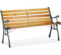 relaxdays Banc de jardin avec cadre en fonte