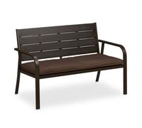 Relaxdays Banc de jardin avec coussin