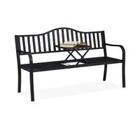 Relaxdays Banc de jardin avec table pliante