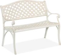 relaxdays Banc de jardin blanc antique