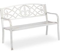 relaxdays Banc de jardin en métal