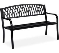 relaxdays Banc de jardin noir