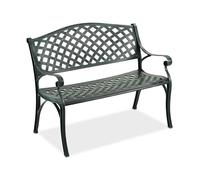 Relaxdays Banc de jardin vintage noir-vert