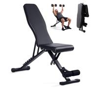 Relaxdays Banc de Musculation, Banc d'entraînement Home Gym, 3 en 1, Noir | pliable, dossier réglable, jusqu'à 200 kg