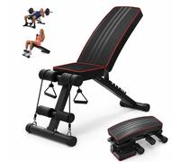 Relaxdays Banc de musculation + élastique