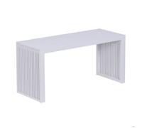 Relaxdays Banc en bambou sans dossier - banc à chaussures pour couloir, salle de bains, cuisine 43x90x33 cm, blanc