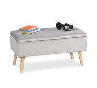 Relaxdays Banc en velours avec espace de rangement