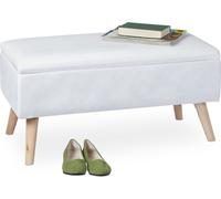 relaxdays Banc en velours avec espace de rangement