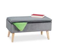Relaxdays Banc en velours avec espace de rangement