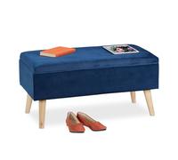 Relaxdays Banc en velours avec espace de rangement