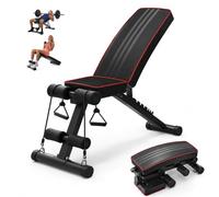 Relaxdays Banc de musculation + élastique