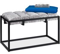 relaxdays Banc noble avec revêtement en velours