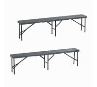 Relaxdays Banc pliable 180 cm lot de 2
