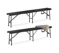 Relaxdays Banc pliable noir lot de 2