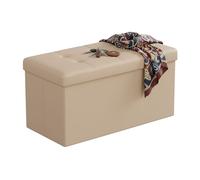 Banc Relaxdays Pliable avec Rangement, Similicuir, rembourré, pour Couloir ou Chambre, H x L x P : 38 x 76 x 38 cm