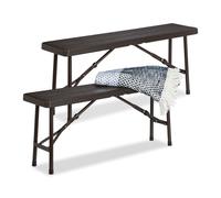 Relaxdays Banc pliant lot de 2 aspect bois