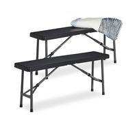 Relaxdays Banc pliant noir lot de 2