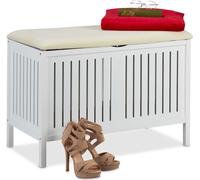 relaxdays Banc rembourré avec espace de rangement