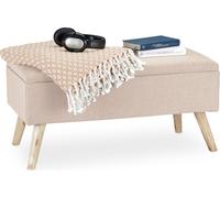 relaxdays Banc rembourré avec espace de rangement