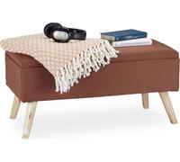relaxdays Banc rembourré avec espace de rangement
