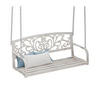 Relaxdays Banc Suspendu, 2 sièges, balançoire de Jardin, Design Vintage, métal,HlP 197x133x58cm, Choix de Couleurs