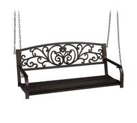 Relaxdays Banc Suspendu, 2 sièges, balançoire de Jardin, Design Vintage, métal,HlP 197x133x58cm, Noir - Bronze