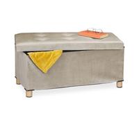 Relaxdays Banquette de rangement en velours