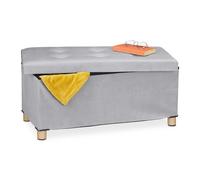 Relaxdays Banquette de rangement en velours