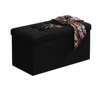 Banc Relaxdays, Rangement, Tissu, Pliable, rembourré, Couloir, Chambre, H x L x P 38 x 76 x 38 cm, Noir