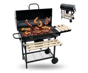 Relaxdays Barbecue au Charbon avec Couvercle, 95x114,5x69 cm, thermomètre