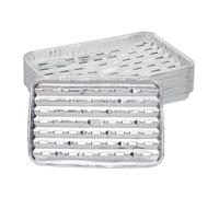 Relaxdays Barquettes alimentaires, Lot de 25, fond troué, max. 260°C, barbecue, L x P : 34 x 22 cm, aluminium, argenté