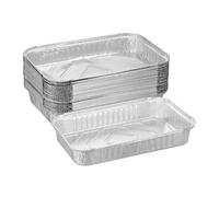 Relaxdays Barquettes Alimentaires, Lot de 25, récupération Graisse, Barbecue, L x P : 31 x 21 cm, Aluminium, argenté