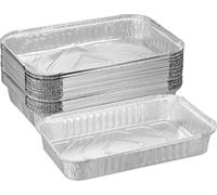 Relaxdays Barquettes Alimentaires, Lot de 25, récupération Graisse, Barbecue, L x P : 31 x 21 cm, Aluminium, argenté
