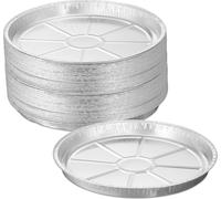 Relaxdays Barquettes Rondes en Aluminium, Lot de 50, HxD : 2,5x27,5 cm, moules tartes, Accessoires de Barbecue, argenté